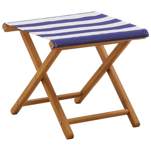 Deck Chair 4 st 3 Position Massiv Eukalyptus Trä Blå och Vit