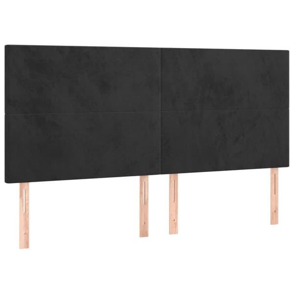 Ramsäng med madrass svart 180x200 cm sammet