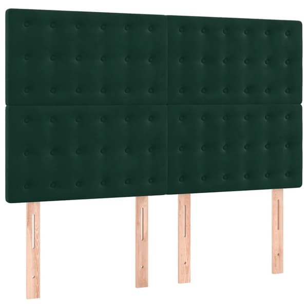 Ramsäng med madrass mörkgrön 140x190 cm sammet
