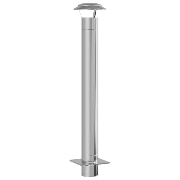 Skorstensextension Silver 25 x 25 x 132 cm Rostfritt stål