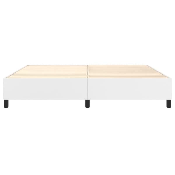 Boxspring-sängram vit 200x200 cm konstläder