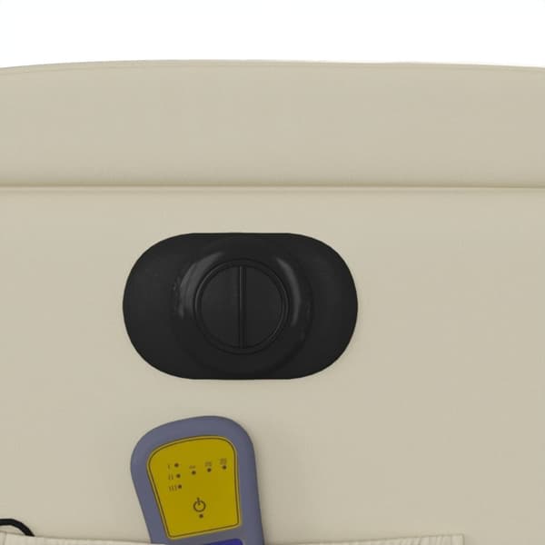 Elektrisk massagefåtölj gräddvit konstläder
