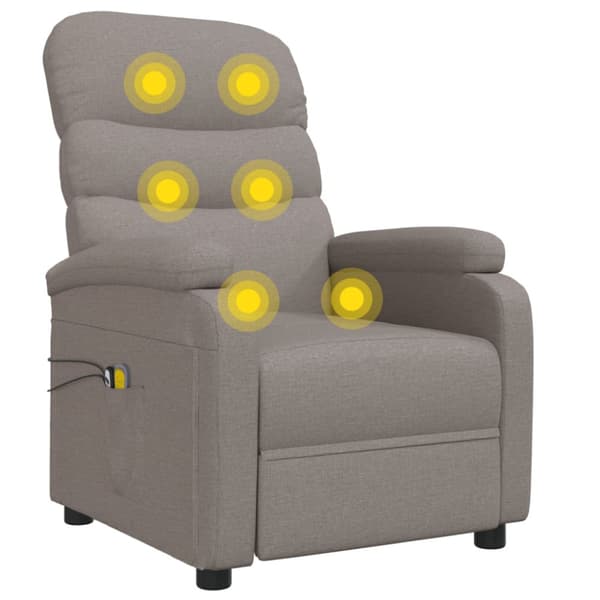 Elektrisk massagefåtölj taupe tyg