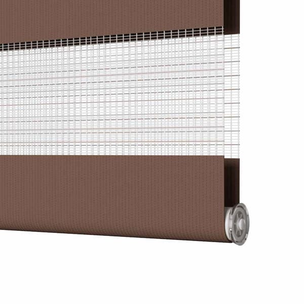 Rullgardin zebra brun 50x200 cm tyg bredd 45,9 cm polyester