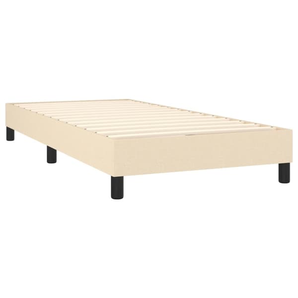 Boxspring-sängram cremefärgad 90x200 cm tyg