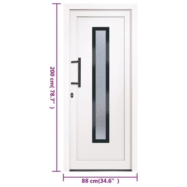 Ytterdörr vit 88x200 cm PVC
