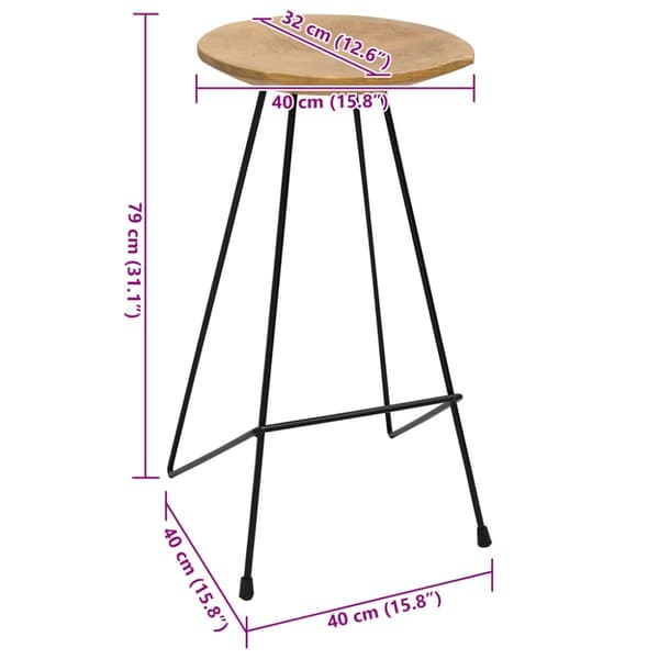 Barstolar 2 st massiv teak