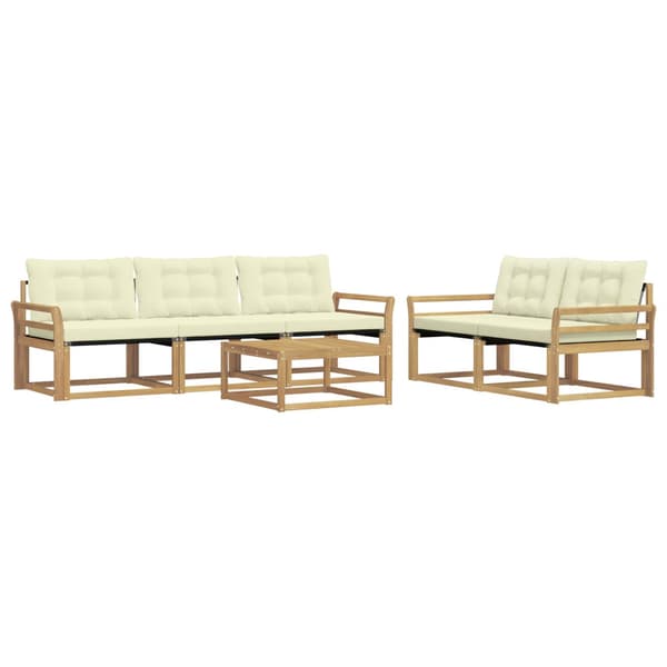Utomhussoffset 6 pcs Vit och grädde 79 x 79 x 37 cm