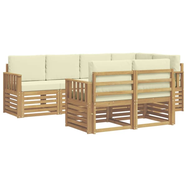 Utomhussoffset 7 pcs Vit och grädde 247 x 128,5 x 73 cm