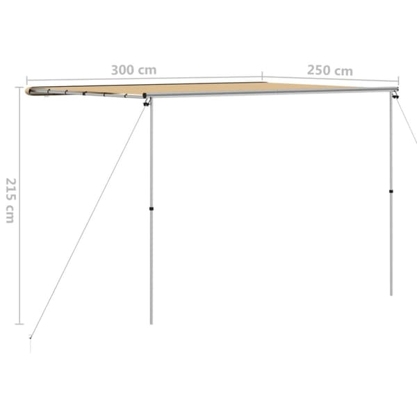 Husvagnsmarkis 3x2,5x2,15 m beige