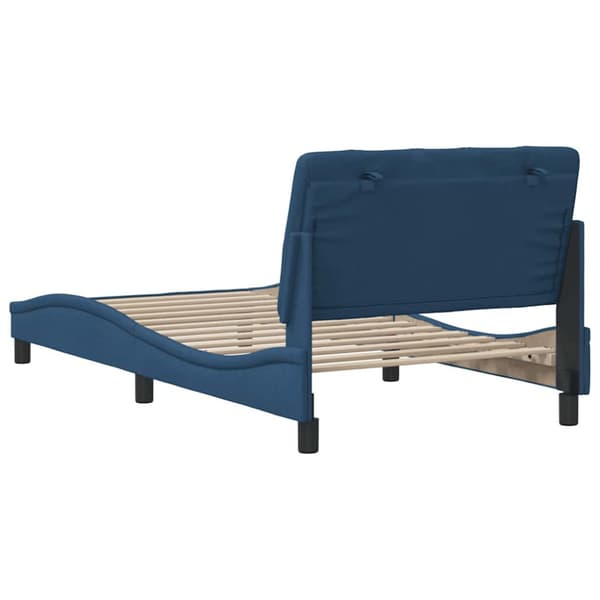 Bed Frame without Mattress Blue 100x200 cm Fabric