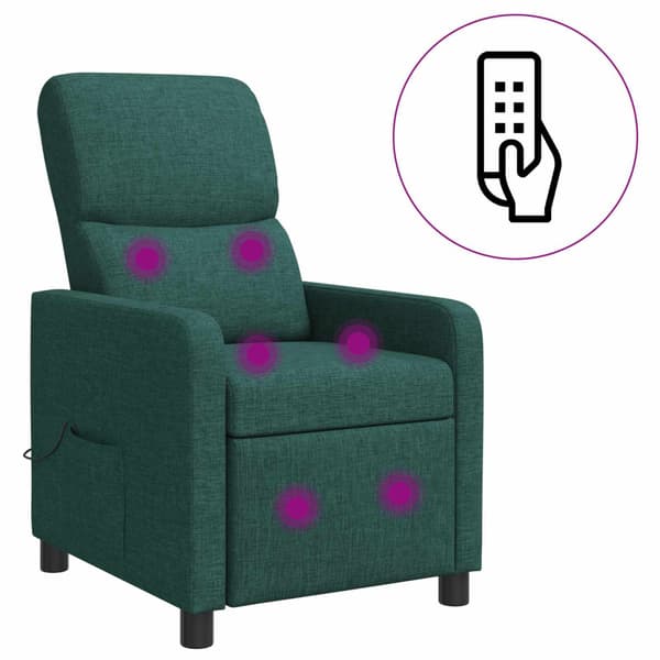 Massagefåtölj Mörkgrön Tyg