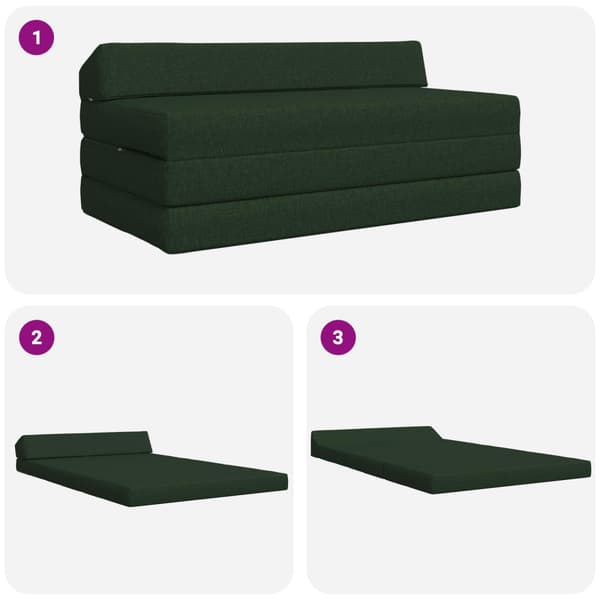 Fällbar Soffbed Mörkgrön 120 x 60 x 49 cm Tyg