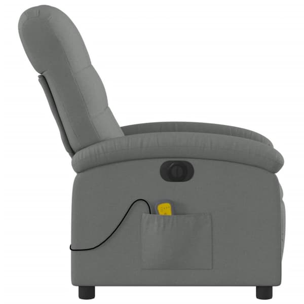 Elektrisk massagefåtölj mörkgrå tyg
