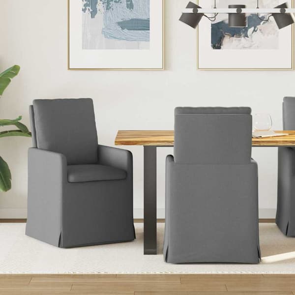 Matstolar 2 pcs Mörkgrå 57 x 67 x 98 cm tyg
