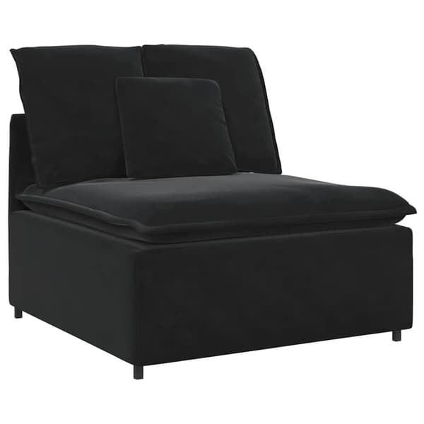 Modulsoffa med kuddar sammet svart
