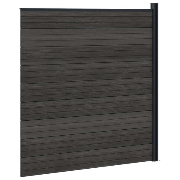 Stängselpanel WPC och aluminium Svart