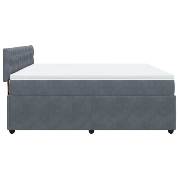 Ramsäng med madrass mörkgrå 200x200 cm sammet