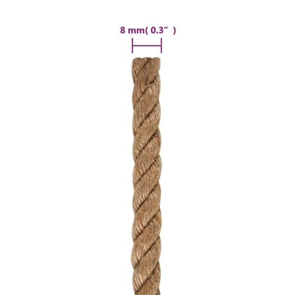 Juterep 100 m lång 8 mm tjock