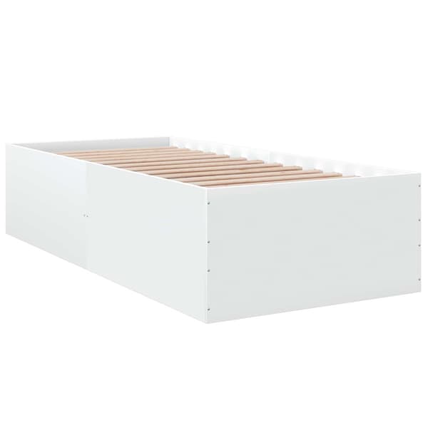 Golvsängsram Vit 80 x 200 cm Konstruerat trä