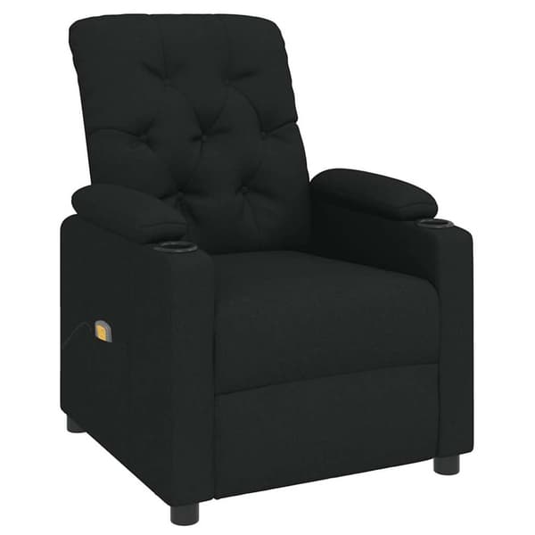 Massagefåtölj svart tyg