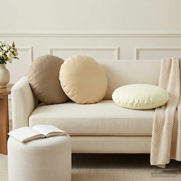 Kuddöverdrag 6 st HEERLEN Beige Ø 50 cm Polyester