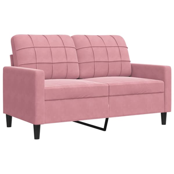 Soffgrupp med dynor 3 delar rosa sammet