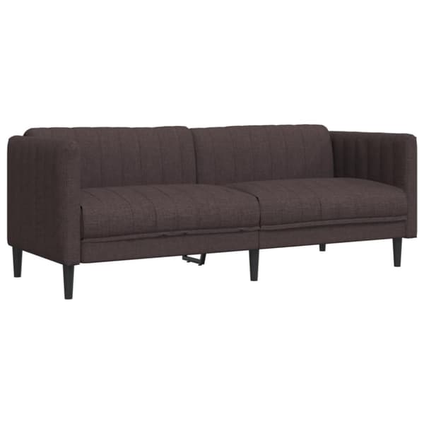 Soffa 3-sits mörkbrun tyg