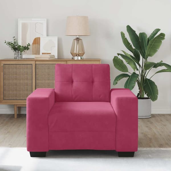 Soffstol vinröd 100x78x80 cm sammet