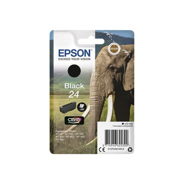 Epson 24 - svart - original - bläckpatron
