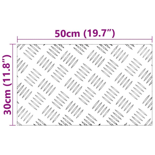 Trappsteg Rektangulär 4 pcs Silver 50 x 30 cm Aluminium