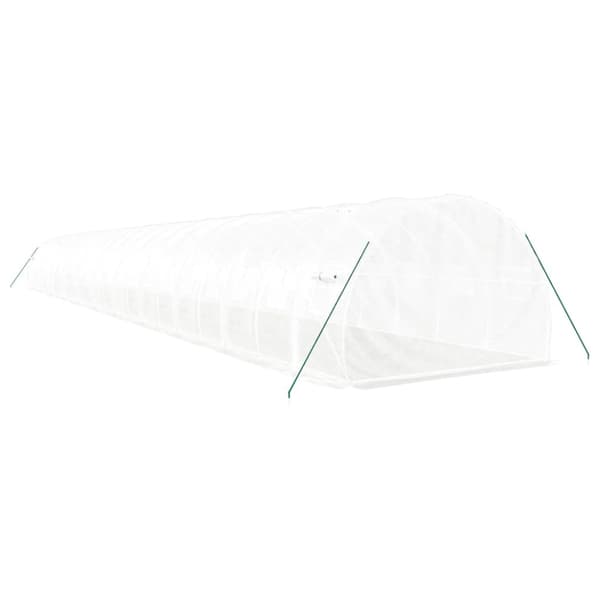 Växthus med stålram vit 66 m² 22x3x2 m
