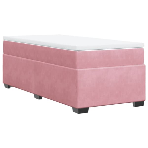 Ramsäng med madrass rosa 100x200 cm sammet