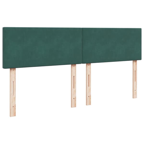 Ramsäng med madrass mörkgrön 200x200 cm sammet
