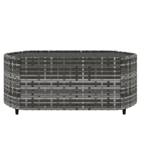 Loungegrupp med dynor 4 delar konstrotting grå