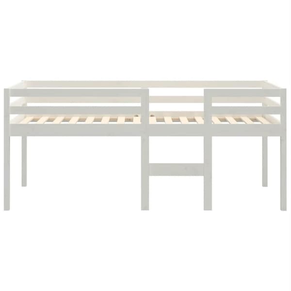 hög sovbädd vit 75x190 cm massivt trä furu