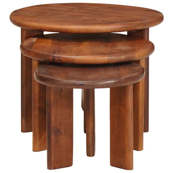 Nesting Kaffe Bord 3 pcs Honung brun Massivt mangoträ