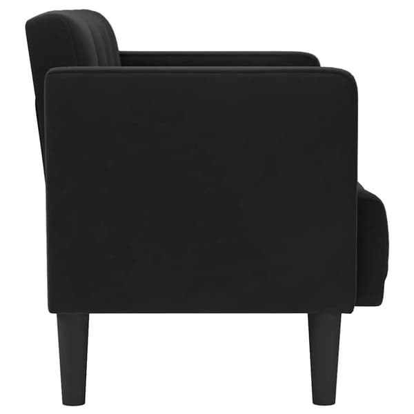 Loveseat soffa svart 111 cm sammet