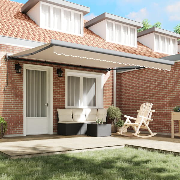 Markis Beige 400 × 300 cm Polyester och aluminium