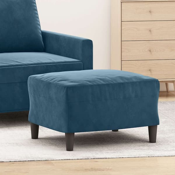 Fotpall blå 60x50x41 cm sammet
