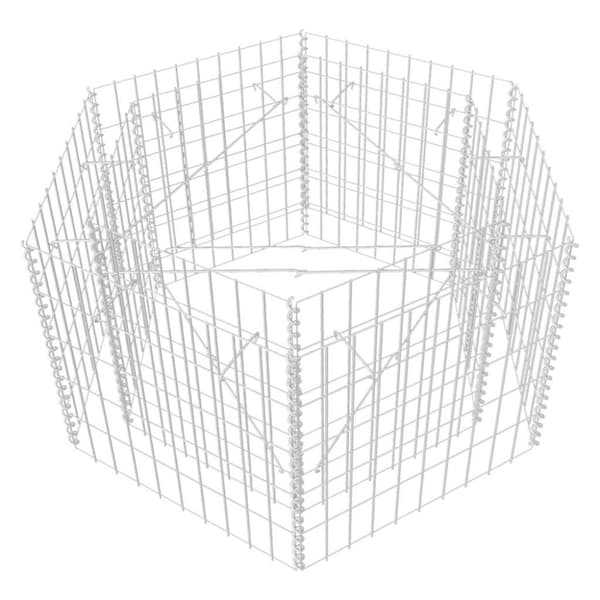 Hexagonal planteringsgabion upphöjd 100x90x50 cm