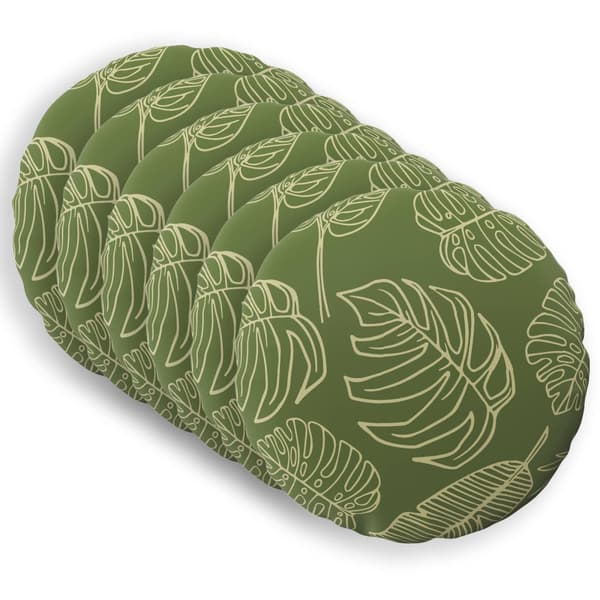 Kuddöverdrag 6 st HEERLEN Bladdesign Ø 50 cm Polyester