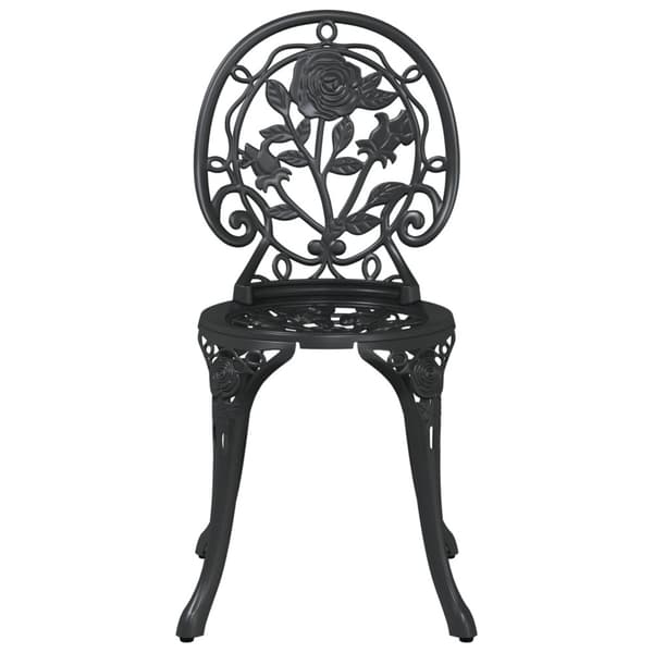 Trädgårds Bistro Set 3 pcs Svart Aluminium