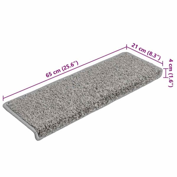 Trappmattor 20 st 65x21x4 cm grå rektangulär kant