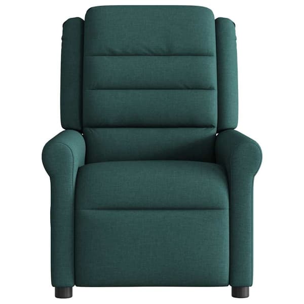 Elektrisk massagefåtölj mörkgrön tyg