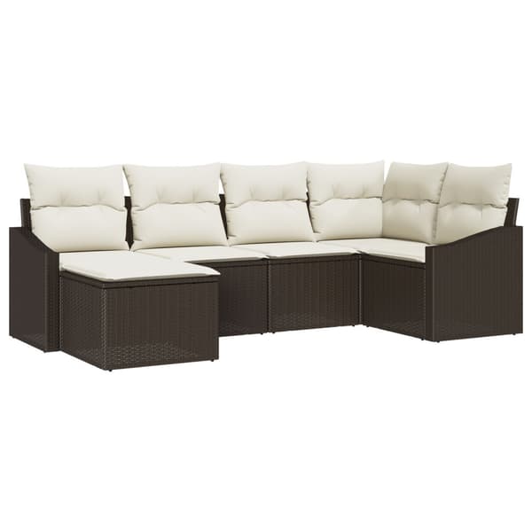 Soffset med kudde 6 pcs Brun konstrotting