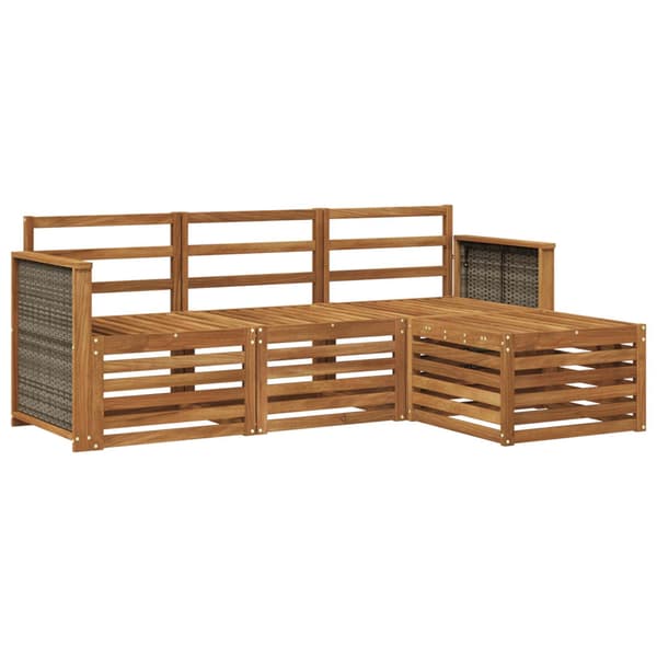 Utomhussoffset 4 pcs Naturlig