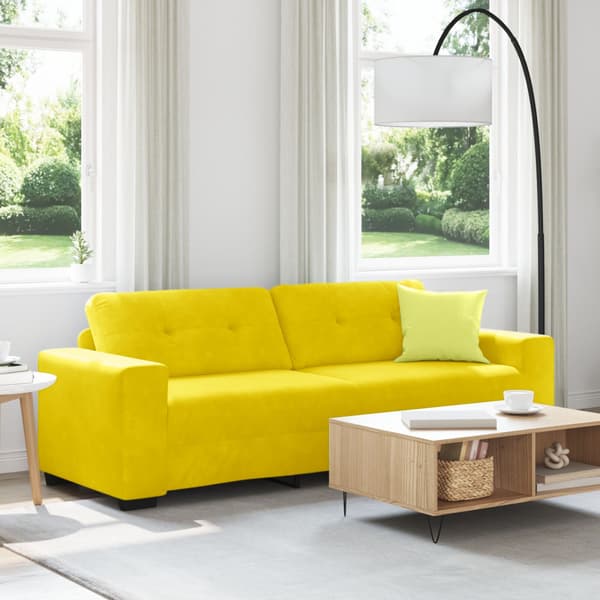3-Sits soffa Gul 220 cm Sammet