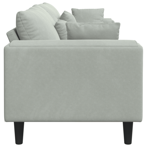 Soffa Ljusgrå 250 x 77 x 76 cm Sammet