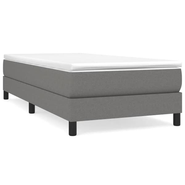 Boxspring-sängram mörkgrå 90x190 cm tyg